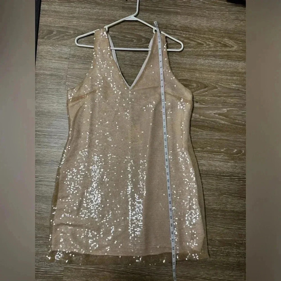 Gold Sequin Holiday Party Dress NWT A New Day Size M - Picture 9 of 9